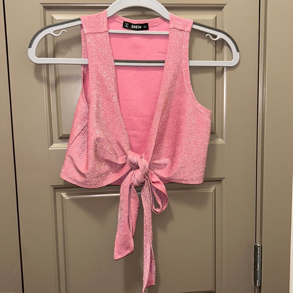 Pink Sparkle wrap top